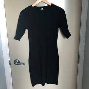 ARITZIA WILFRED FREE 1/2 sleeve black ribbed dress, SZ M
